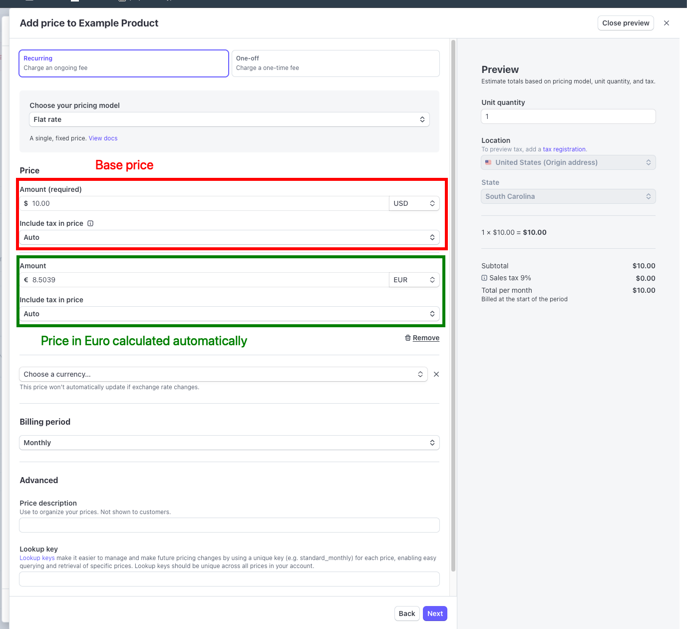 Automatic + Currency Selection